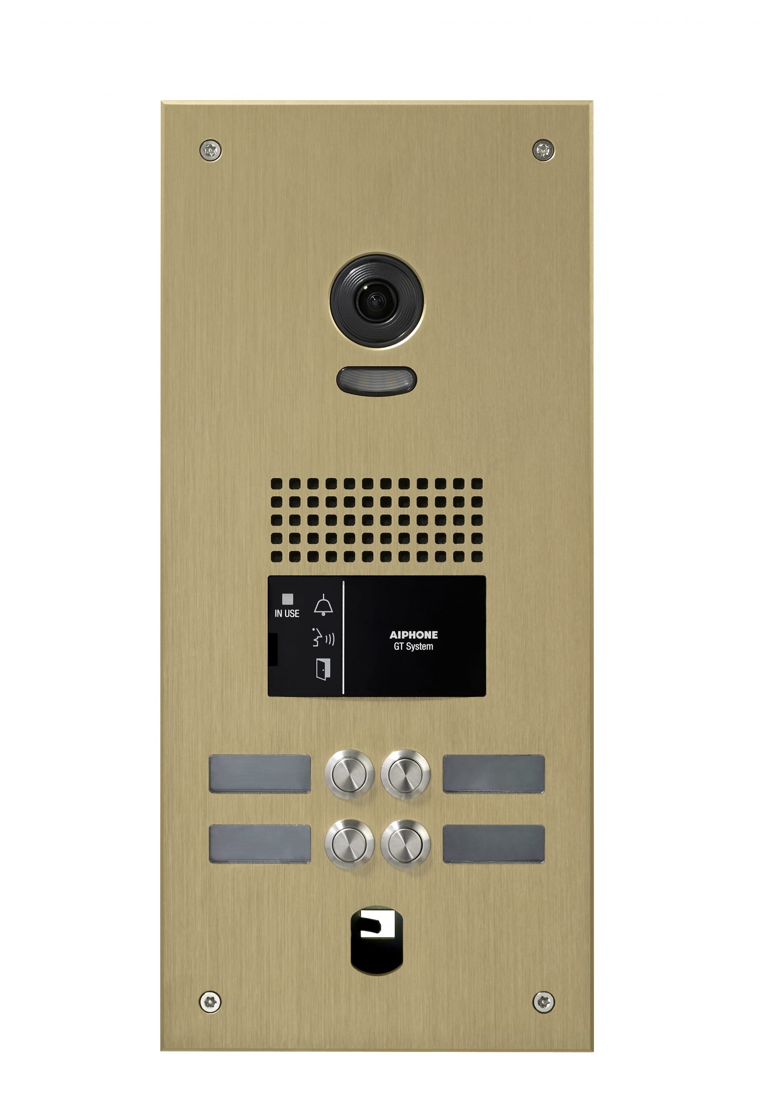 Champagne kleurige video intercom met 4 drukknoppen