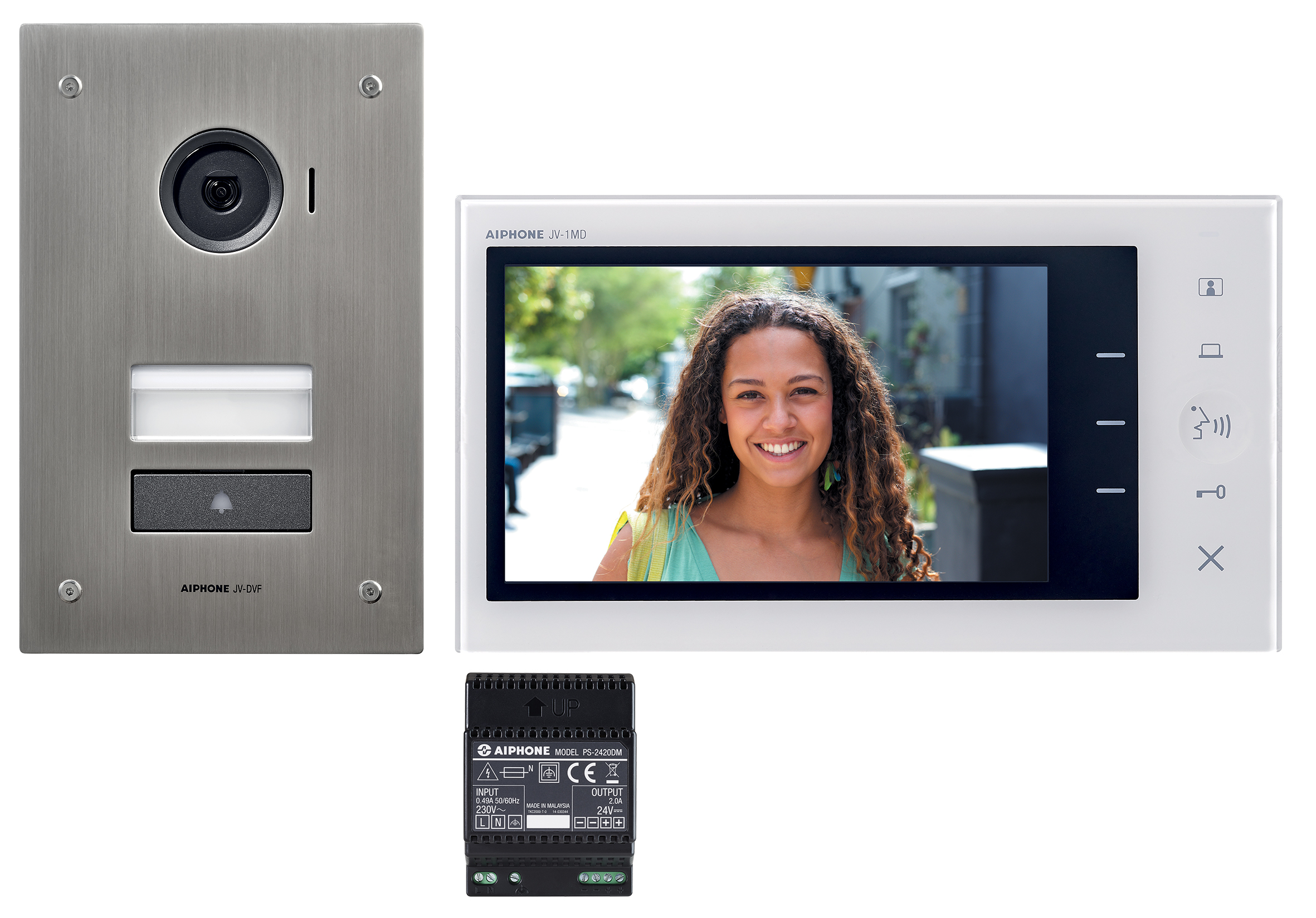 video intercom set met rvs buitenpost en 7